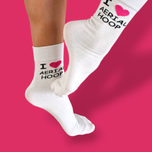 Białe skarpety I LOVE AERIAL - one size